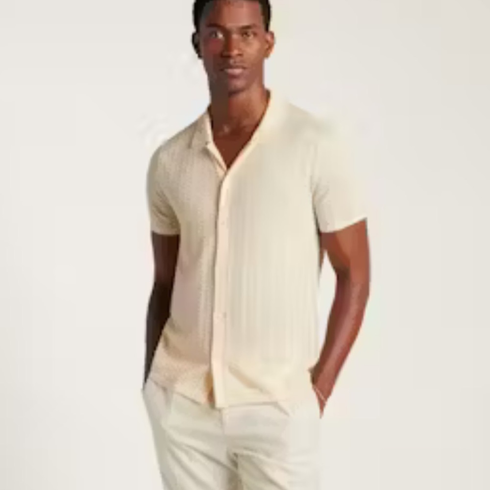 Bonobo’s Short Sleeve knit Button-Up Shirt